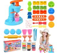 Play Doh Ice Cream Set, ADDLIVE 45 PCS Playdoh Set, Play Doh Accessories Set with Ice Cream Maker, Mold and 12 Pieces of Play-dough, Gifts for Friends