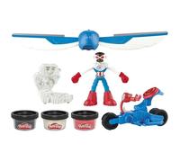 Play-Doh Marvel Captain America Moto-Slicer Playset with Bendy Action Figure, Wings & 3 Tubs, Arts and Crafts Toy for Kids (4+), Non-Toxic Modelling Compound, For Kids