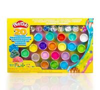 Play-Doh Mix & Play Variety Assortments Set - 20 Compound Resealable Tubs with Cloud, Butter & Super Stretch Textures with Glitter, Beads & Poms Mix-Ins - Sensory & Creative Play for Kids Aged 4+