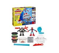Play-Doh Marvel Spider-Man Launch & Slice Battle Playset with 2 Action Figures, Ages 4+