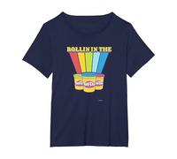Play-Doh Rollin' in The Play-Doh Rainbow T-Shirt, Women's Plus, Navy Blue, 3X