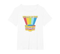Play-Doh Rollin' in The Play-Doh Rainbow T-Shirt, Women's Plus, White, 5X