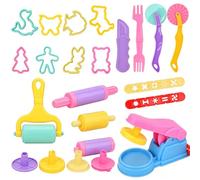 Play Doh Tools Set, 22PCS Play Doh Accessories, Clay Dough Tools, Playdough Cutters Extruders Rollers Molds, Creation Educational Gift Set