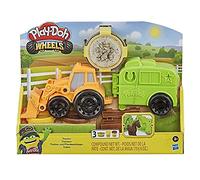 Play-Doh Wheels Tractor Farm Truck Toy for Kids 3 Years and Up with Horse Trailer Mold and 3 Cans of Non-Toxic Modeling Compound