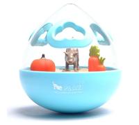 PLAY Durable Blue Wobble Ball Puzzle Toy, Interactive Fun IQ Treat Dispensing Dog Toy, Slow Feeder, Enrichment Toy For Pup.