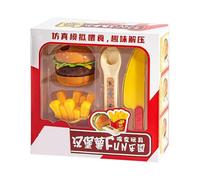 Play Fast Food, Simulated Burger Set, Pretend Kitchen Accessories with Creative Design, Sturdy Educational Playset with Strong Build, Boys Girls Preschool Kindergarten Indoor Play Birthday Holiday