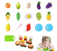 Play Food Toy Food Set For Kids Kitchen From 1 Year Fruit And Vegetable Toy With 24 Pieces, Realistic Cutting Set Made Of PP Plastic, Promotes Hand-Eye Coordination & Colour Perception Child