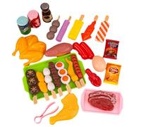 Play Grill BBQ Toy Food Playset - Realistic Grilling Food Toys , Educational Role Play , Kitchen Cooking Pretend Set | Kids Barbecue Grill Toy For Indoor Outdoor Social Fun Boys Girls Gift