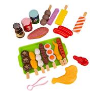 Play Grill BBQ Toy Food Playset - Realistic Grilling Food Toys , Educational Role Play , Kitchen Cooking Pretend Set | Kids Barbecue Grill Toy For Indoor Outdoor Social Fun Boys Girls Gift