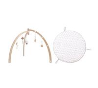 Play Gym, Wooden Activity Frame, 27.17x24.41 Inches Sensory Hanging Bar System with Design, Natural Wood Activity Structure, Learning Style, Development Accessory for Nursery Play Use