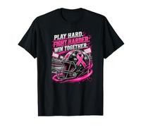 Play Hard Pink Football Breast Cancer Awareness Team Value Graphic T-Shirt