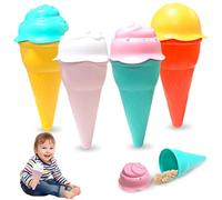 Play Ice Cream Set for Kids, 4PCS/Set Beach Toys, Random Color Safe Cute Plastic Ice Cream Sand Toys for Kids Gifts