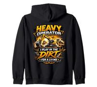 Play in the Dirt Construction Worker Blue Collar Pride Zip Hoodie