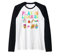 Play is Learning Problem Solving Creative Sharing Communicat Raglan Baseball Tee