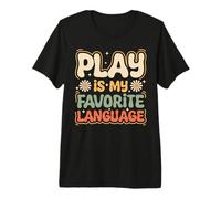 Play is My Favorite Language Retro Groovy Premium T-Shirt