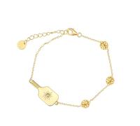 Play It Forward Pickleball Bracelet, Pickleball Paddle Jewellery, 18K Gold Plated Over Sterling Silver, Pickleball Paddle Bracelet, Christmas Gift for Pickleball Players