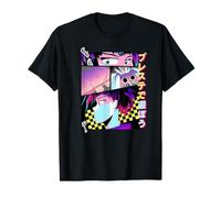 Play it on PS! 90s Japanese Retro Gamer Vivid Manga Panel T-Shirt