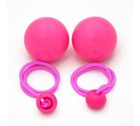 Play Juggling Contact Poi 80mm (Pink) - 2 x CONTACT POI, 2 x Silicone Knobs, 2 x Strong, Thick Cord - Ages 6+