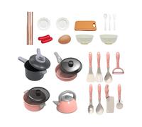 Play Kitchen Accessories,28X Kids Pretend Cooking Playset - Educational Pretend Kitchen Accessories, Fun Utensils Cookware Toys Fun For Kids Cooking Joy