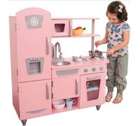 Play Kitchen Pretend Play Set for Kids Fully Functional Sink Fridge & Phone
