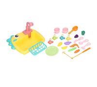 Play Kitchen Sink Toys Automatic Faucets Dinosaur Fishing Pretend 2 in 1 Set for Kids Role Play