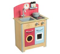 Play Kitchen Wooden Compact Removable Sink Little Chef Porto Red Teamson Kids