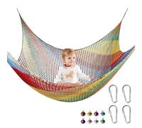 Play Net - Safety Net, Outdoor Deck | Solid Double Layer Multi Coloured Design to Support Active Play in Garden Tree Houses and Backyard Adventures That