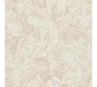 Play of Light Bold Tropical Palm Leaf Themed Lightly Textured Hardwearing Vinyl Wallpaper for Living Rooms Hallways Bedrooms Feature Walls Cream by Erismann 10416-02