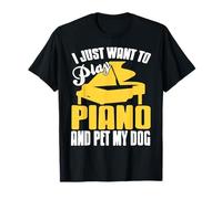 Play Piano and Pet My Dog Music Pet Lover Fun T-Shirt