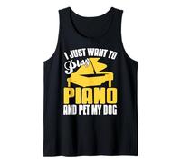 Play Piano and Pet My Dog Music Pet Lover Fun Tank Top