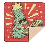 Play Piano Christmas Tree Baby Play Mat for Floor, 50x50 inch Playpen Mat,Thicken Soft Non-Slip Tummy Time Mat for Toddlers and Infants