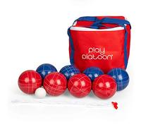 Play Platoon Bocce Ball Set with 8 Balls, Ball, Carry Bag & Rope - Red & Blue 2 to 8 Person Game