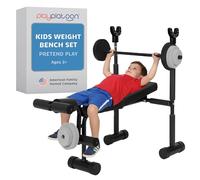 Play Platoon Kids Weight Bench Set - Kids Gym Equipment for Home - Bench Press Weight Sets for Boys - Toddler Gym Set Workout and Exercise Equipment - Ages 3+