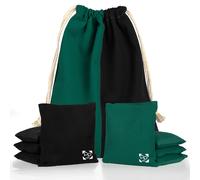 Play Platoon Professional Cornhole Bags - Set of 8 Regulation All Weather Two Sided Bean Bags for Pro Corn Hole Game - 4 Hunter Green & 4 Black