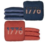 Play Platoon Tournament Series Professional Cornhole Bags Set of 8 - Pro Style Dual Sided Slick and Sticky Side Bags - Designed in USA - 4 Red & 4 Blue 1776