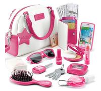 Play Purse for Little Girls and Toddlers - Girls Toys Pretend Play Accessories: Play Phone, Wallet, Credit Cards, Keys, Pretend Makeup for Role Playing Toys for Ages 3 4 5 6 7 8 Years and Up