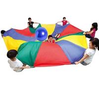 Play Rainbow Parachute With Balance Ball, Toddler Colour Perception Game Colour Parachute, Team Outdoor Party Games(3m/9.84ft)