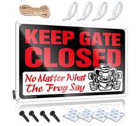 Play Room Decorations Ranch Wall Signs - Keep Gate Closed No Matter What The Frog Say Ideas Rustic Wall Hanging(30X40CM)