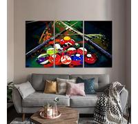 Play Room Living Room Decor Artwork, Colorful Oil Painting on Canvas Posters and Prints Billiards Modern Wall Picture 70x140cm Frameless