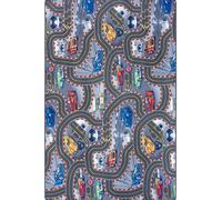THE RUGS Play Rug for Kids Race Track Design Non Slip Polyamide Low Pile in Grey | Size: 160 cm x 240 cm THE RUGS Grey 160 cm x 240 cm
