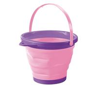 Play Sand Bucket - 7.68x8.86 Inches, Silicone Toy, Portable Water Pail | Children Kids Backyard Garden Swimming Pool Lake Shells Imaginative Space Saving Storage Easy Carry Outdoor
