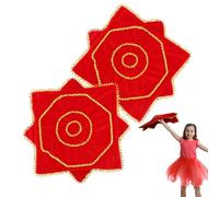 Play Scarves - 2pcs Octagonal Handkerchiefs - Flower Art Decor, Vintage Chinese Style Dance Bag, Spring Festival Performance Steps