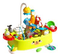 Play Sink with Running Water For Toddlers,Mini Pretend Kitchen Toys for Kids with Automatic Water Cycle System,Tableware Accessories,Vegetable,Fruit,Track,Pretend Role Dishwasher,Gifts for Boys Girls