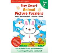 Play Smart Animal Picture Puzzlers Age 2+: Preschool Activity Workbook with Stickers for Toddlers Ages 2, 3, 4: Learn Using Favorite Themes: Tracing, Matching Games (Full Color Pages)