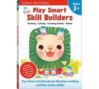 Play Smart Skill Builders Age 3+: Preschool Activity Workbook with Stickers for Toddlers Ages 3, 4, 5: Build Focus and Pen-control Skills: Tracing, Mazes, Matching Games, and More (Full Color Pages)