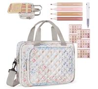 Play Tailor Bible Cover Case for Women Large Bible Bag Carrying Case Study Supplies Accessories with Tabs, Highlighters and Adjustable Shoulder Belt for Girls, Pink Blue