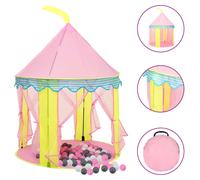 Play Tent Castle Pink 100x100x127 cm 170T Polyester PVC PE +250 Balls Carry Bag