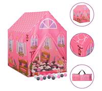 Play Tent Castle Pink 170T Polyester PVC PE 69x94x104cm with 250 Balls Carry Bag