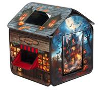 Play Tent, Kids Pop-Up Tent Halloween Foldable Breathable Play with Window & Skylight Scary Pumpkin Pattern Kids Playhouse for Girls Boys, 33x33x37 Inch