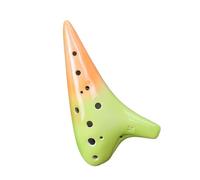 Play The Gradient Color Ocarina Alto C Key Beginner Teaching Instrument Ceramic Production 12 Holes(Orange green)